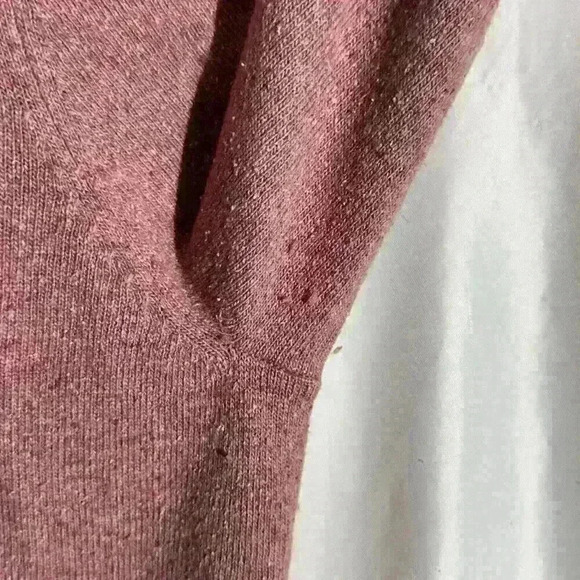 J Jill Sweater Womens Medium Heather Pink Wool and Silk Cardigan Knit - Picture 9 of 10